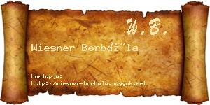 Wiesner Borbála névjegykártya